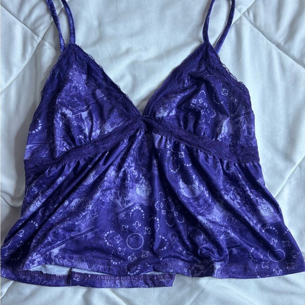 Purple Lace Trim Camisole